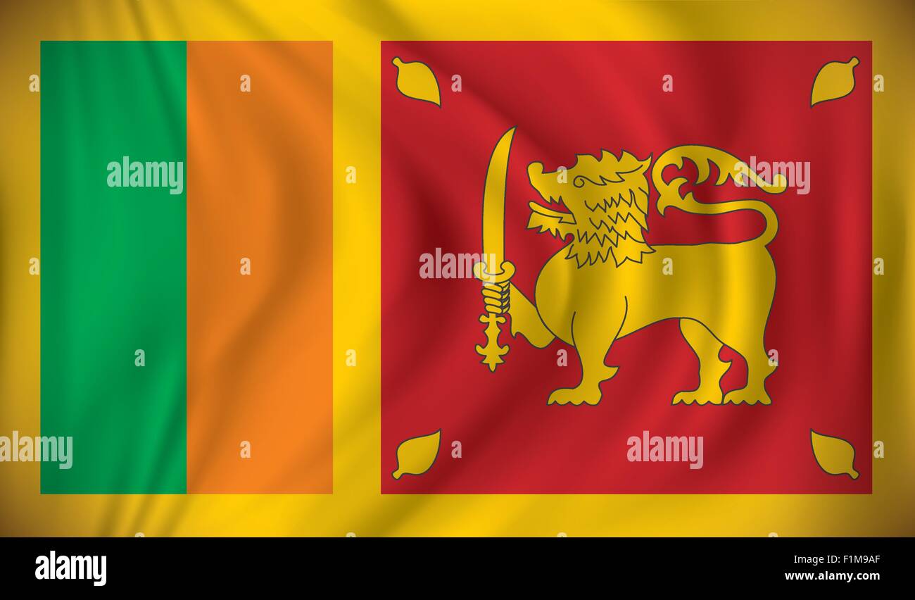 Flagge von Sri Lanka - Vektor-illustration Stock Vektor