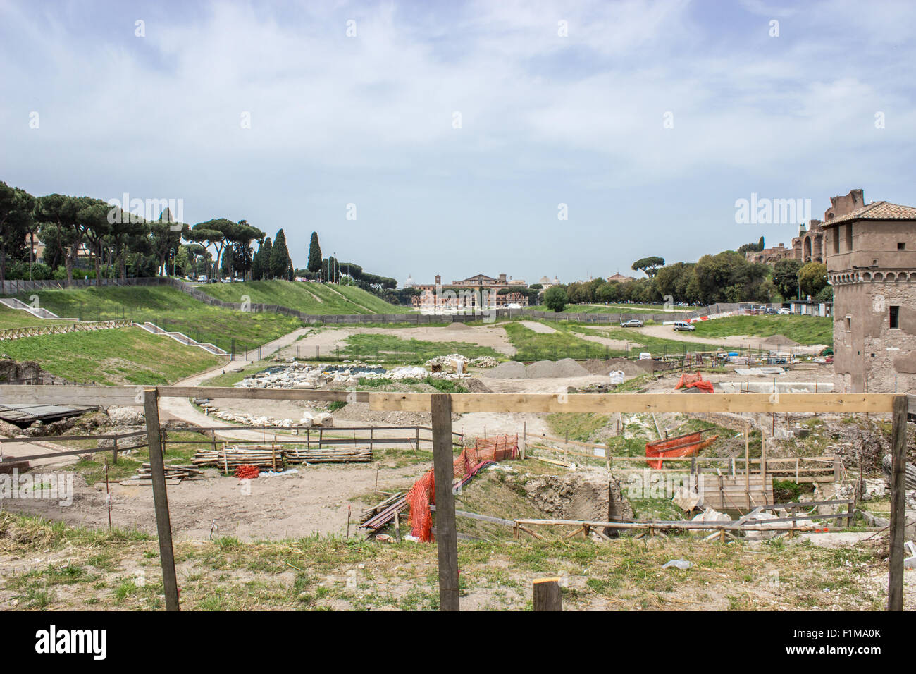Mit Blick auf den Circus Maximus in Rom Stockfoto