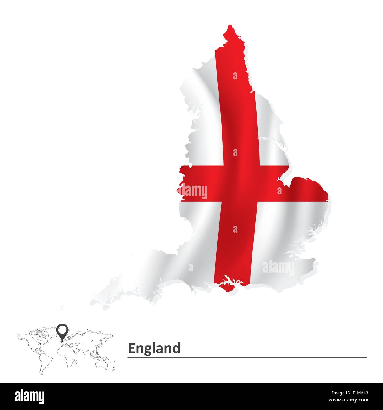 Landkarte von England mit Flagge - Vektor-illustration Stock Vektor