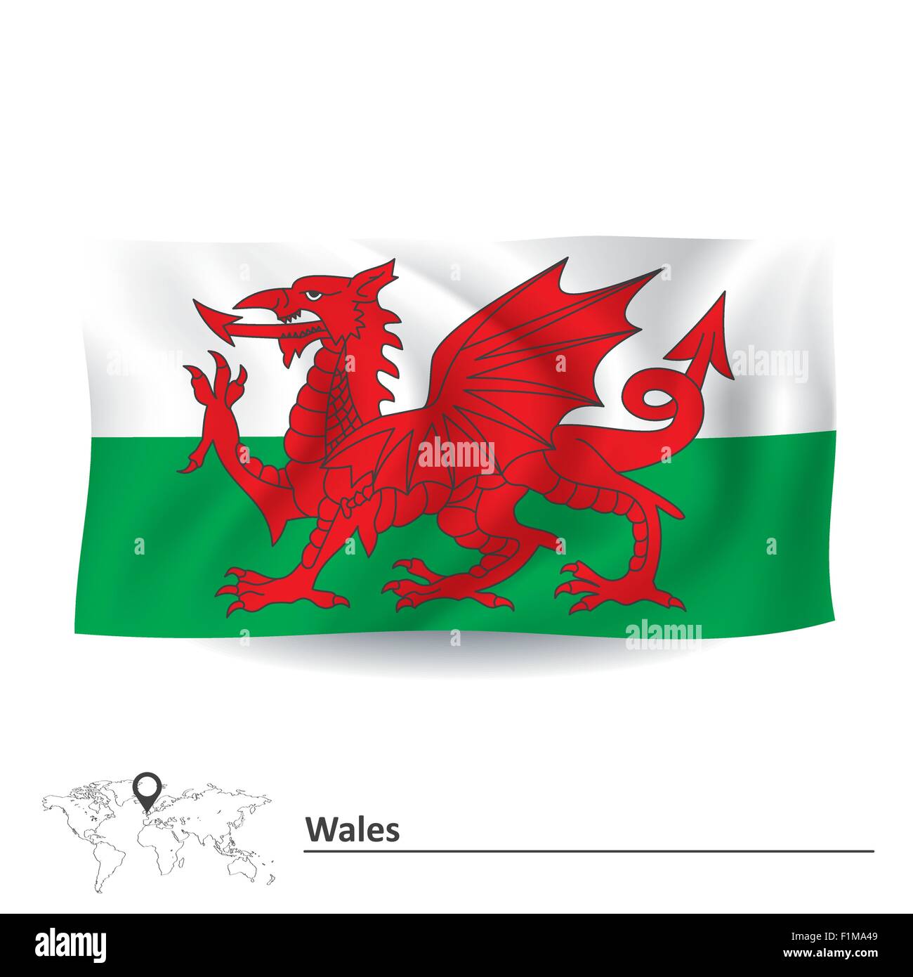 Flagge von Wales - Vektor-illustration Stock Vektor