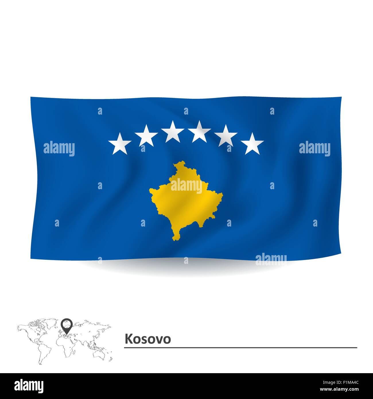Flagge des Kosovo - Vektor-illustration Stock Vektor
