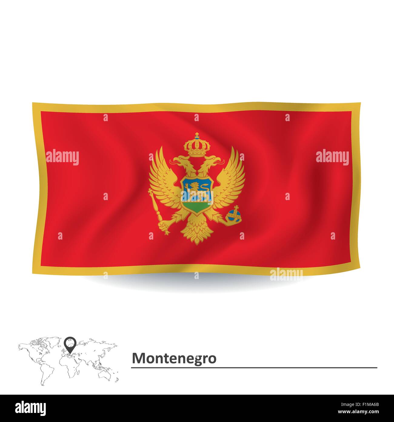Flagge von Montenegro - Vektor-illustration Stock Vektor