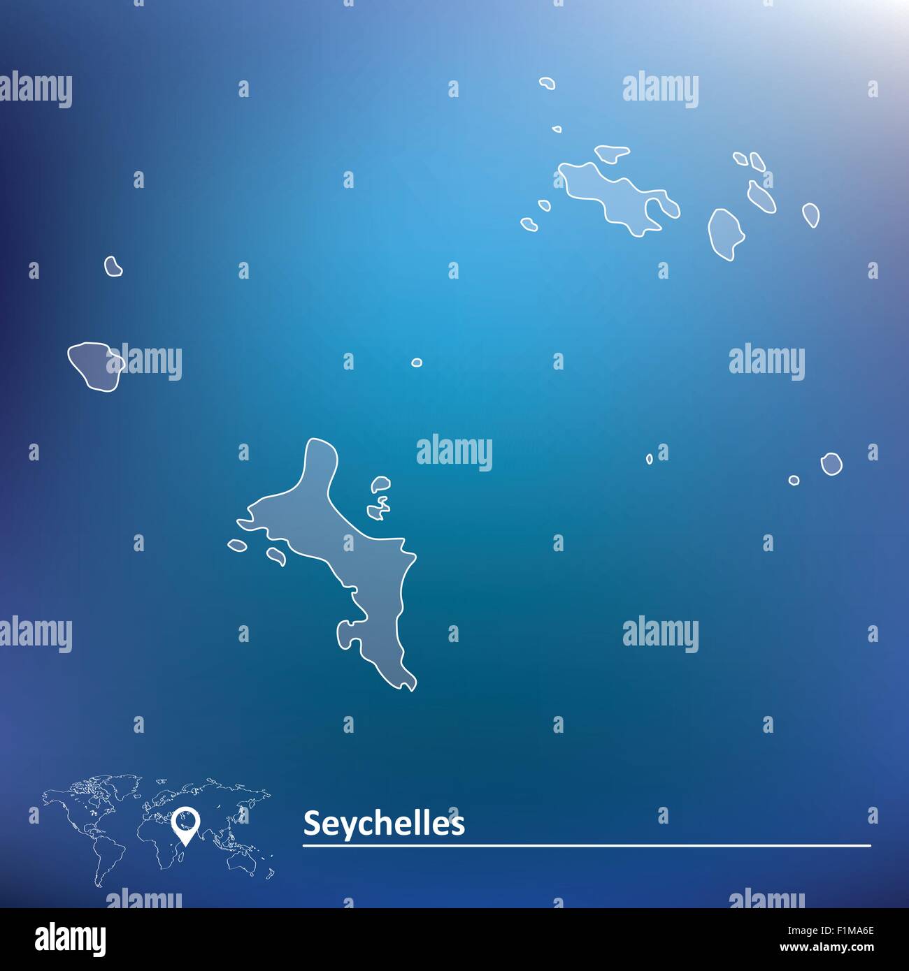 Karte der Seychellen - Vektor-illustration Stock Vektor