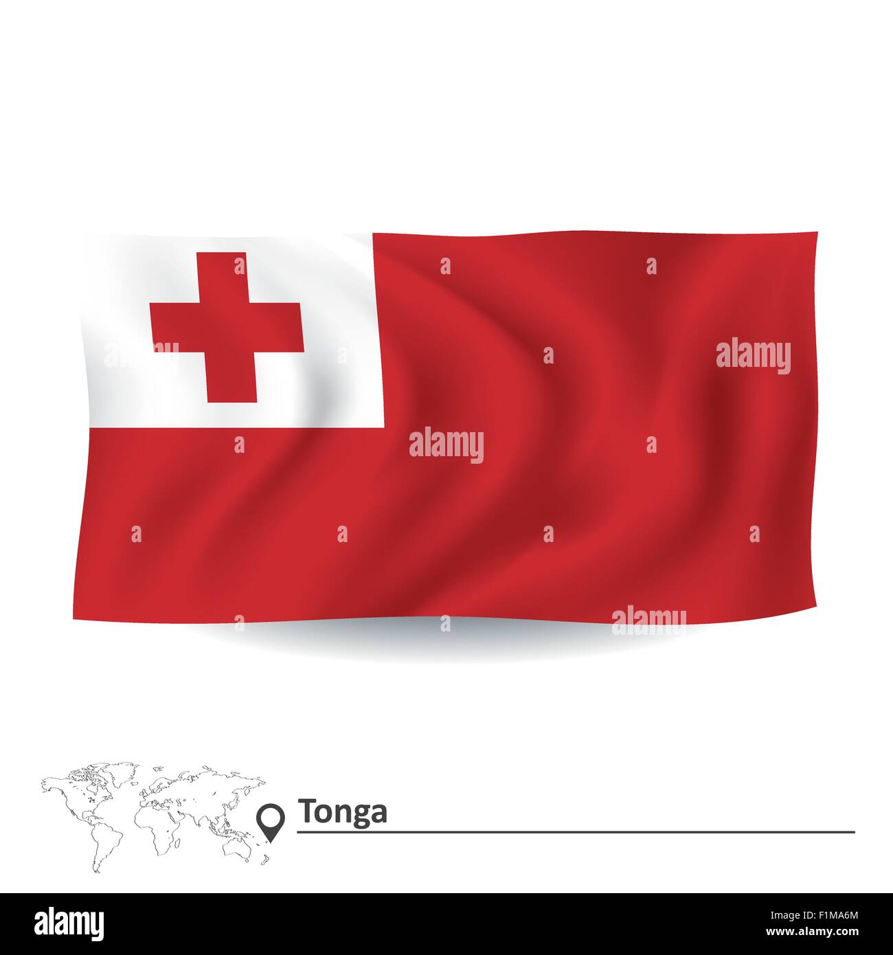 Flagge der Tonga - Vektor-illustration Stock Vektor