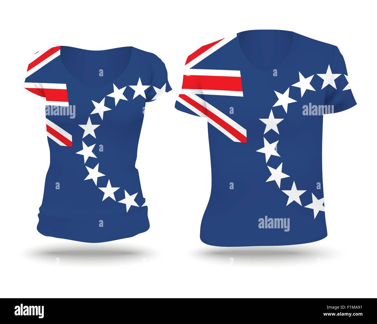 Flag-Shirt-Design der Cook-Inseln - Vektor-illustration Stock Vektor