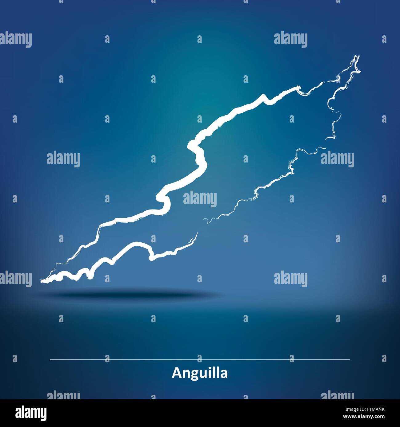 Karte von Anguilla - Vektor-Illustration Doodle Stock Vektor
