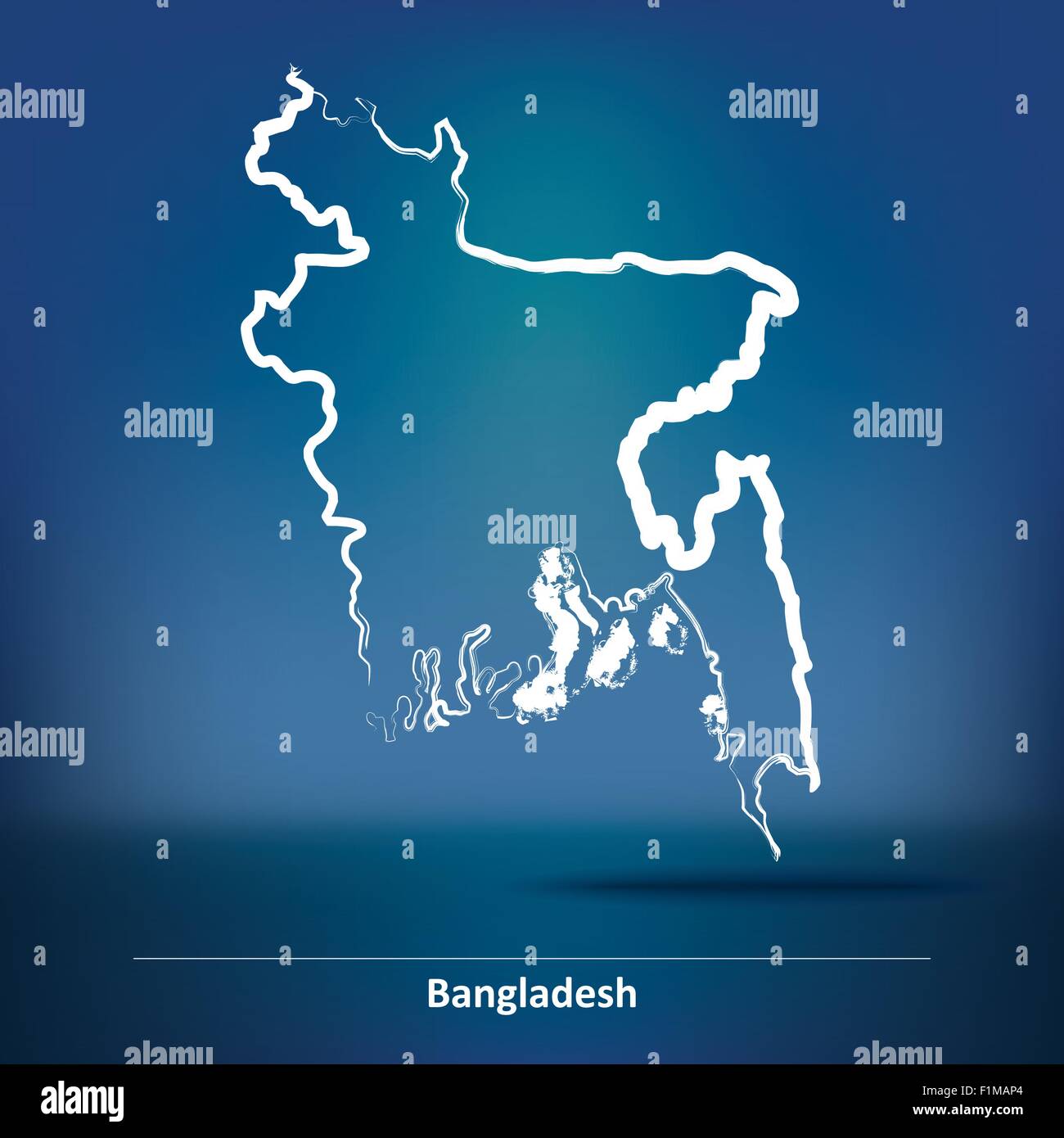 Karte von Bangladesch - Vektor-Illustration Doodle Stock Vektor