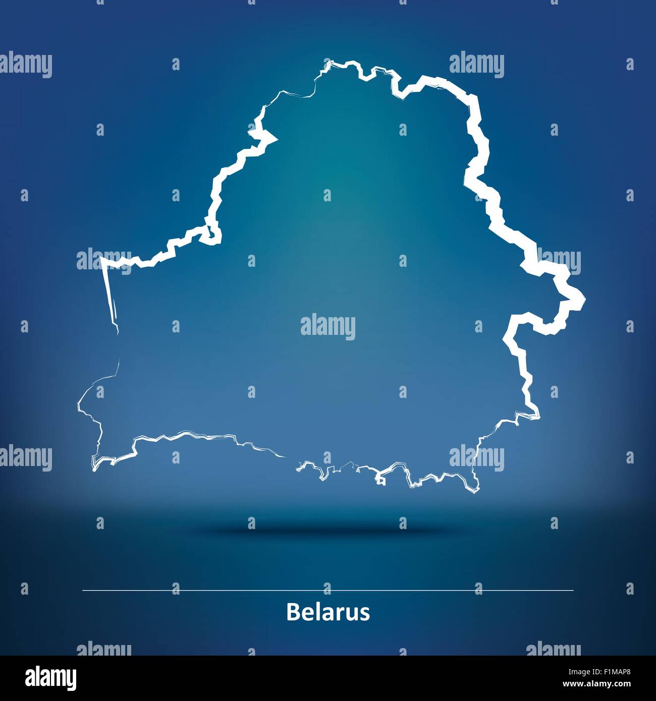 Karte von Belarus - Vektor-Illustration Doodle Stock Vektor