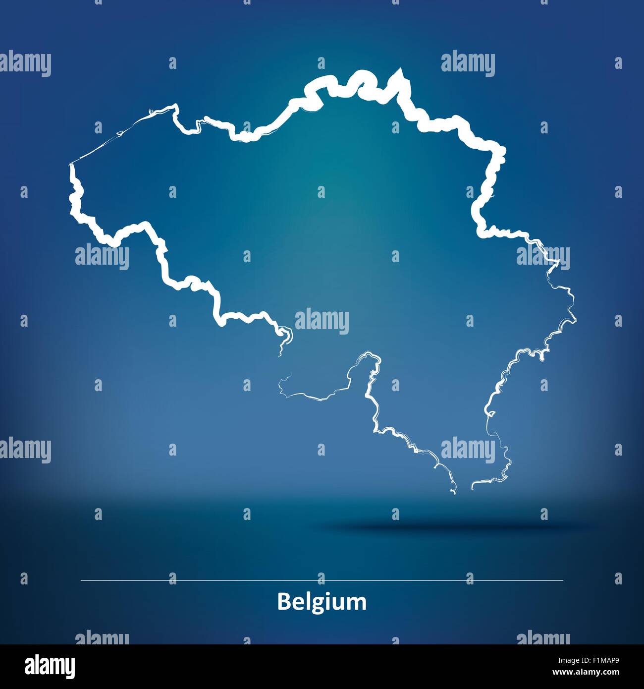 Karte von Belgien - Vektor-Illustration Doodle Stock Vektor