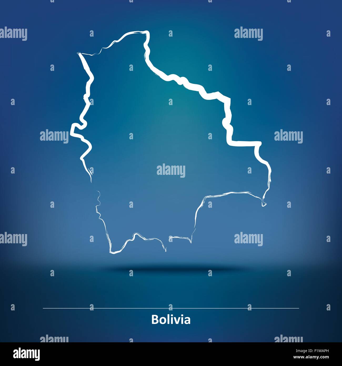 Karte von Bolivien - Vektor-Illustration Doodle Stock Vektor