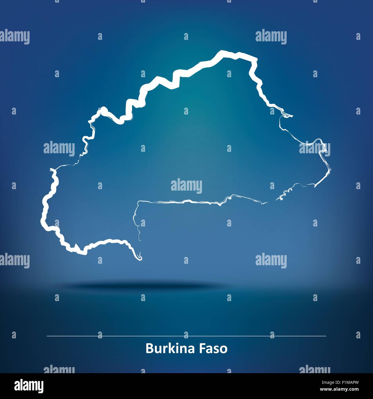 Karte von Burkina Faso - Vektor-Illustration Doodle Stock Vektor