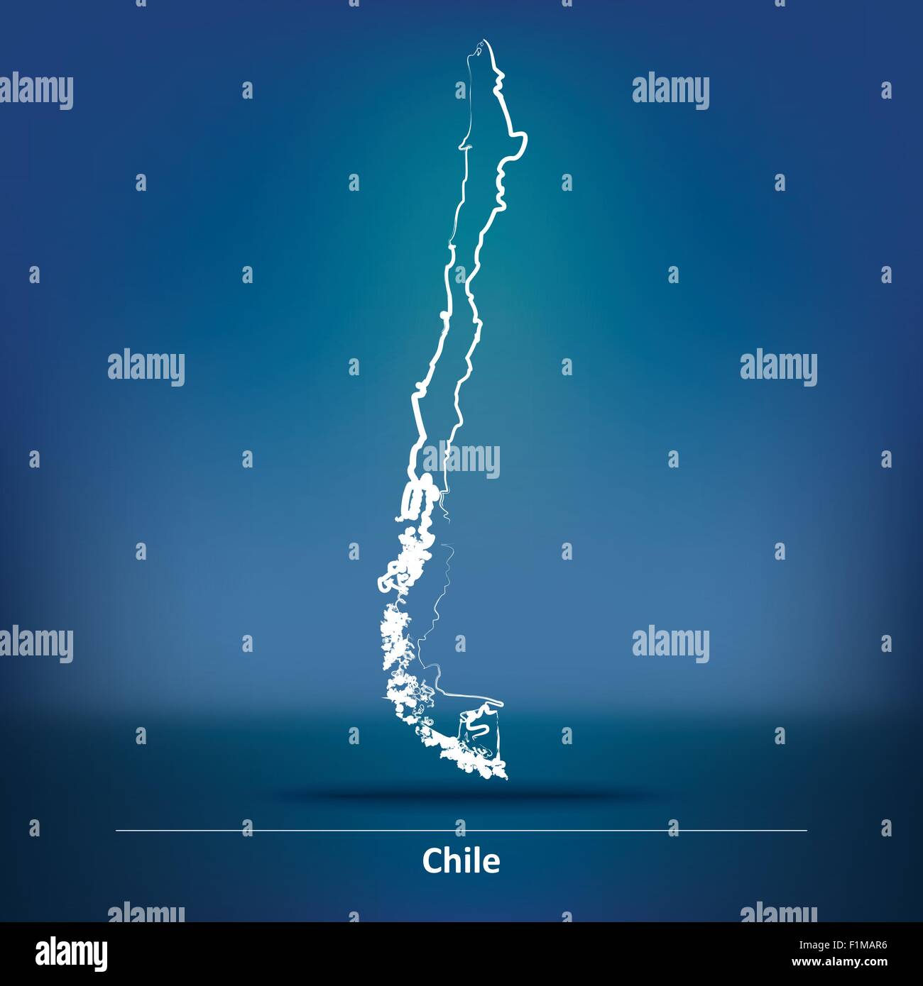 Doodle-Landkarte von Chile - Vektor-illustration Stock Vektor