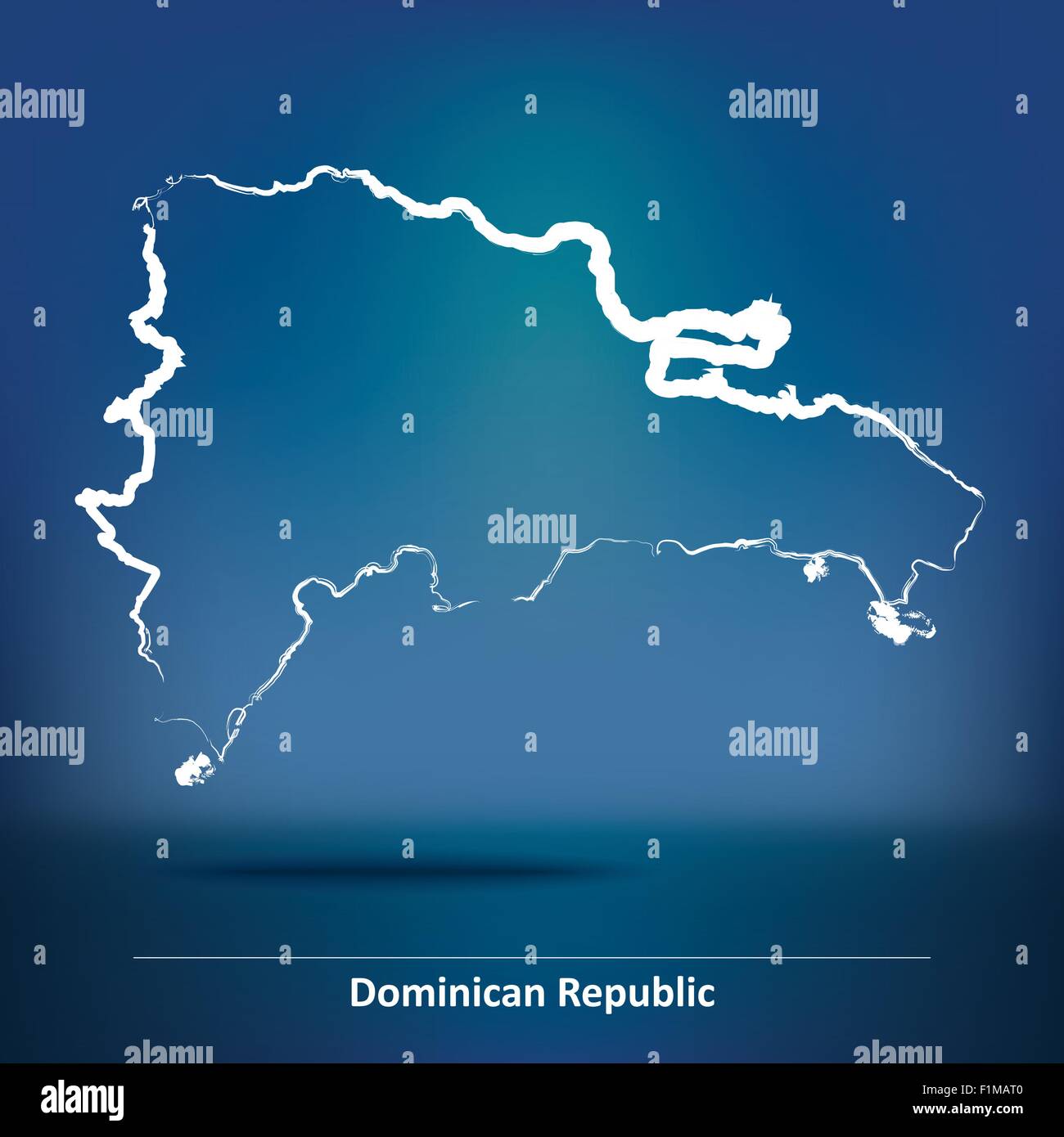 Karte der Dominikanischen Republik - Vektor-Illustration Doodle Stock Vektor