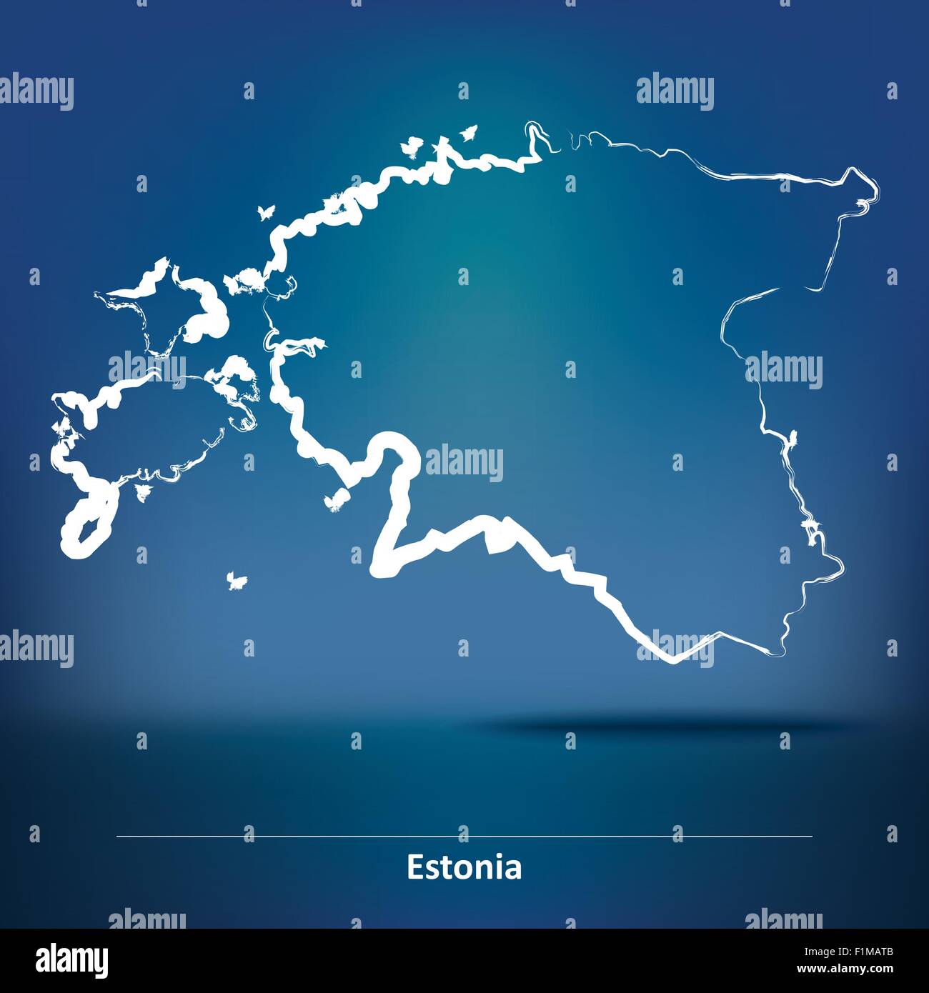 Karte von Estland - Vektor-Illustration Doodle Stock Vektor