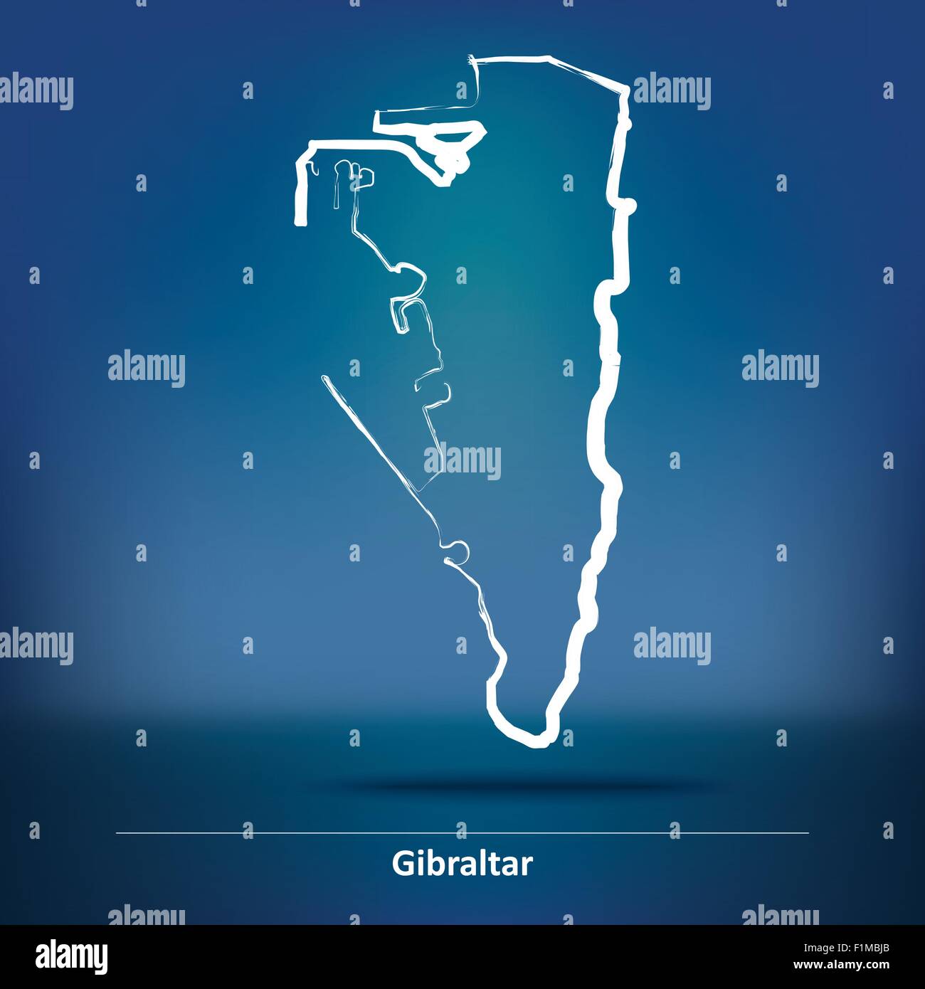 Karte von Gibraltar - Vektor-Illustration Doodle Stock Vektor