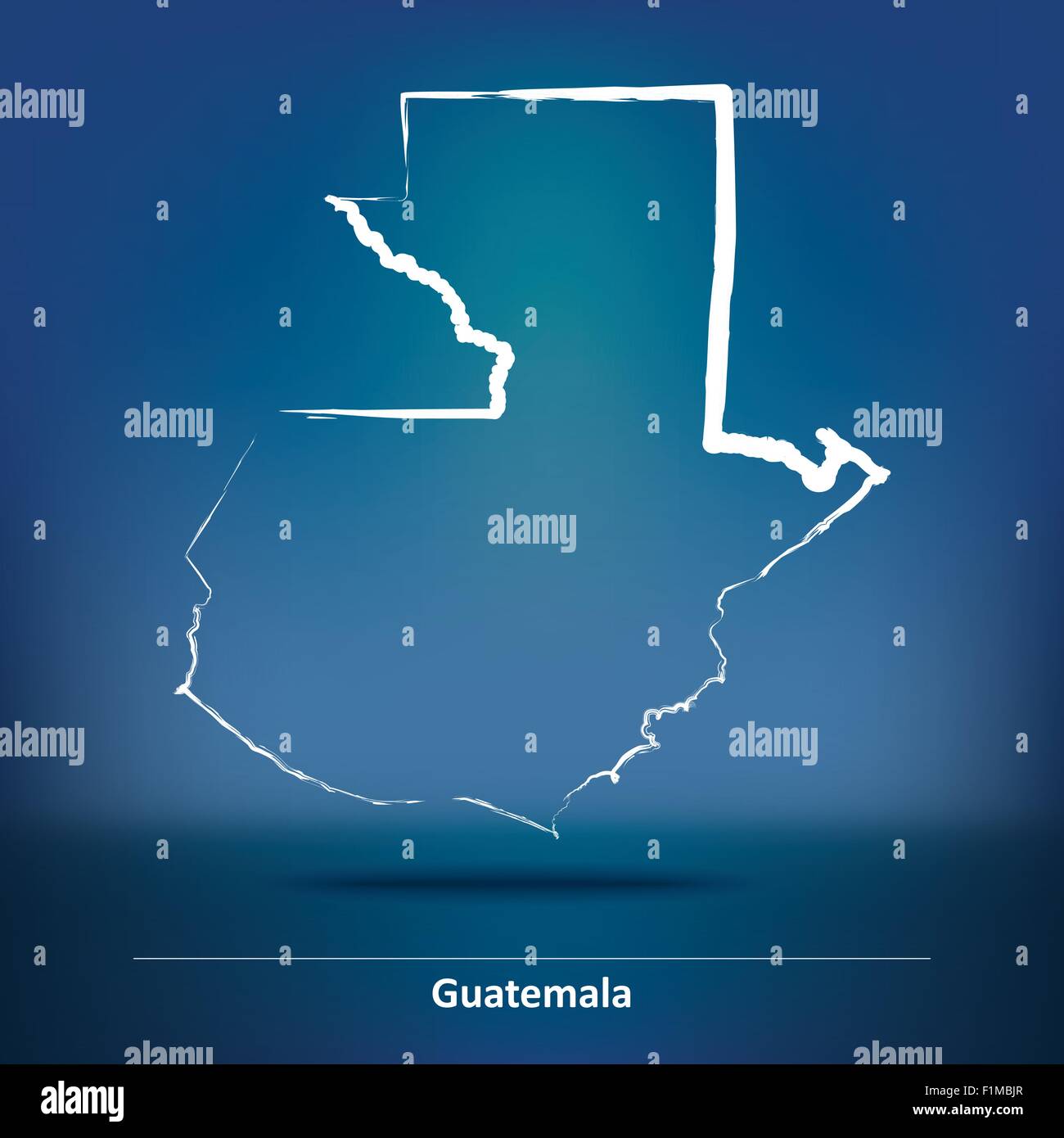 Karte von Guatemala - Vektor-Illustration Doodle Stock Vektor