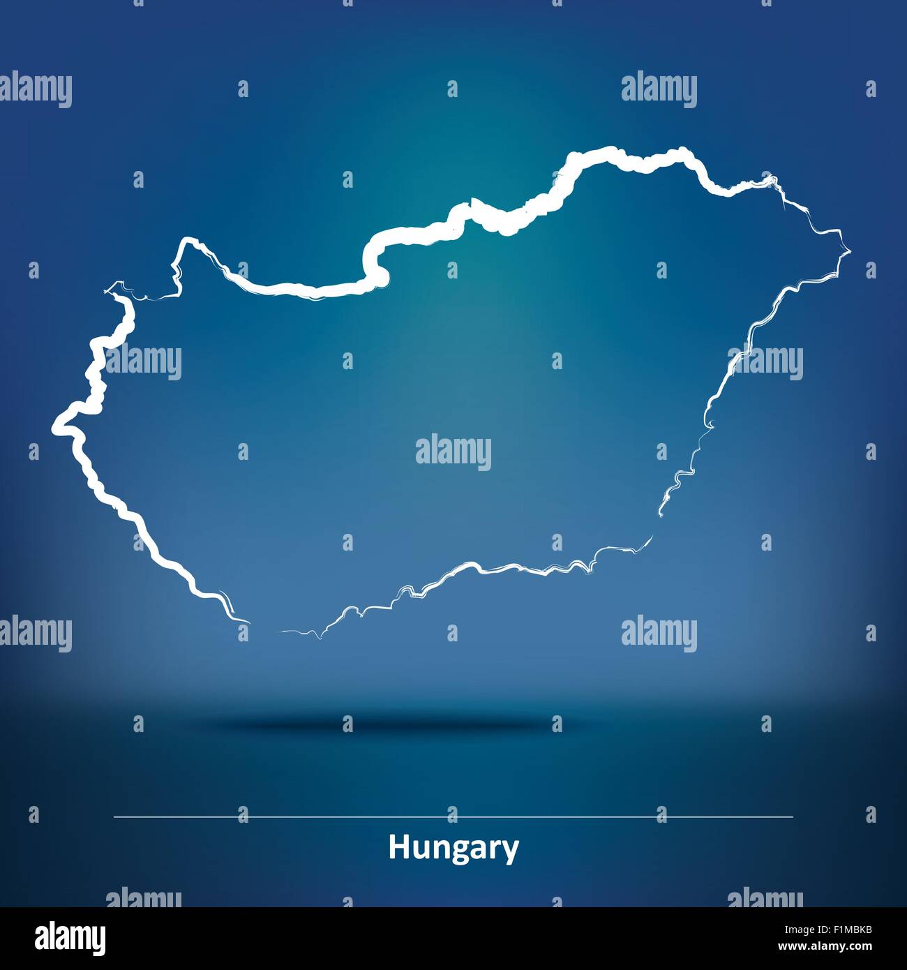 Karte von Ungarn - Vektor-Illustration Doodle Stock Vektor