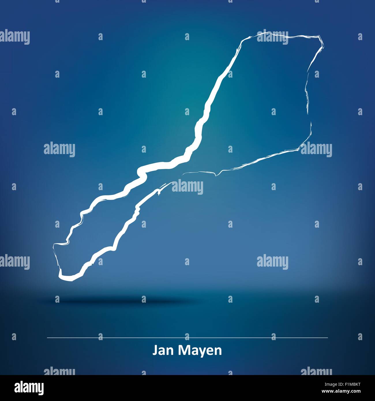 Karte von Jan Mayen - Vektor-Illustration Doodle Stock Vektor