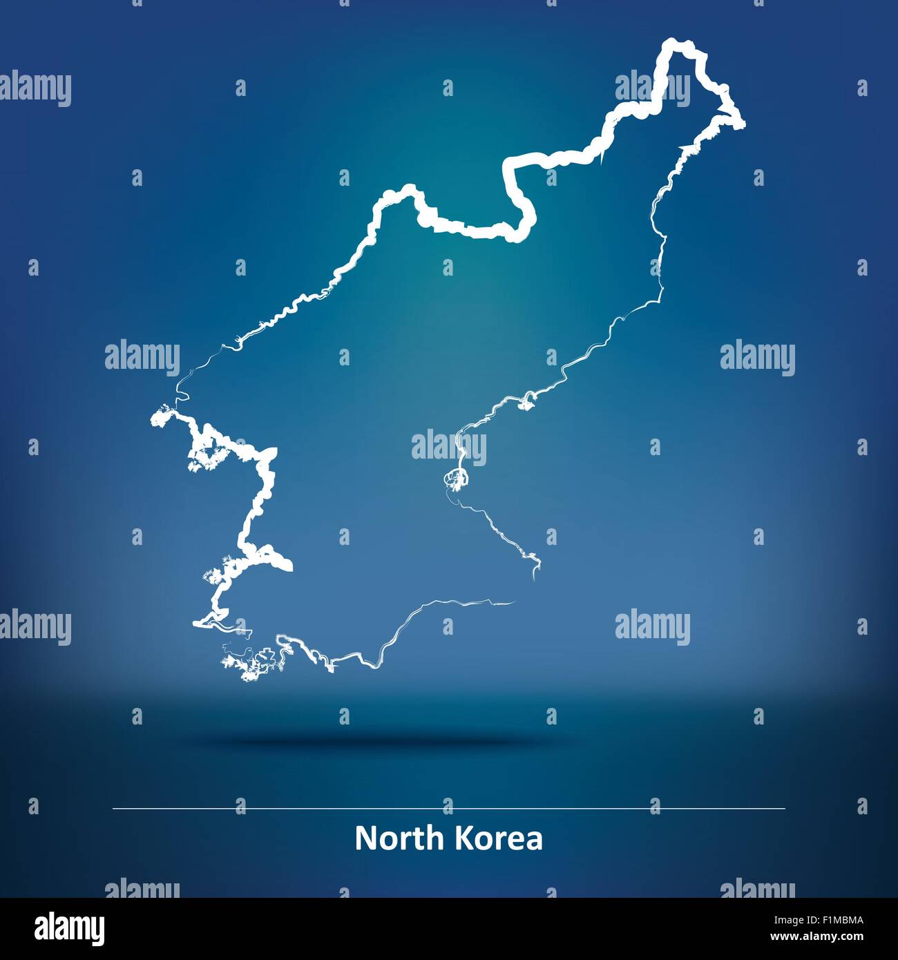 Karte von Nordkorea - Vektor-Illustration Doodle Stock Vektor