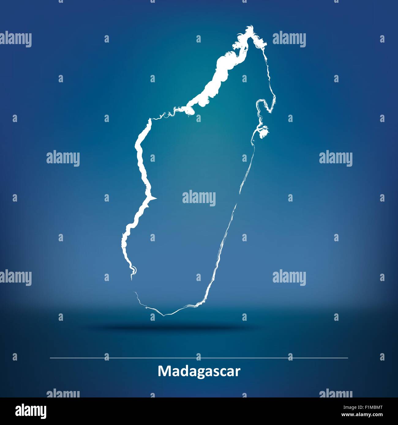 Karte von Madagaskar - Vektor-Illustration Doodle Stock Vektor