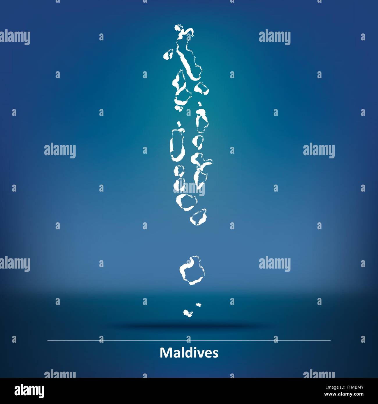 Karte von Malediven - Vektor-Illustration Doodle Stock Vektor