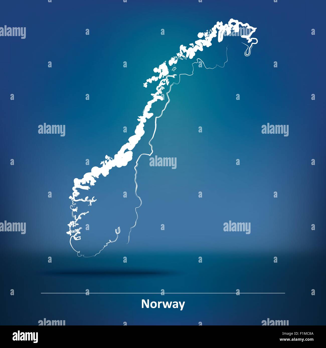 Karte von Norwegen - Vektor-Illustration Doodle Stock Vektor