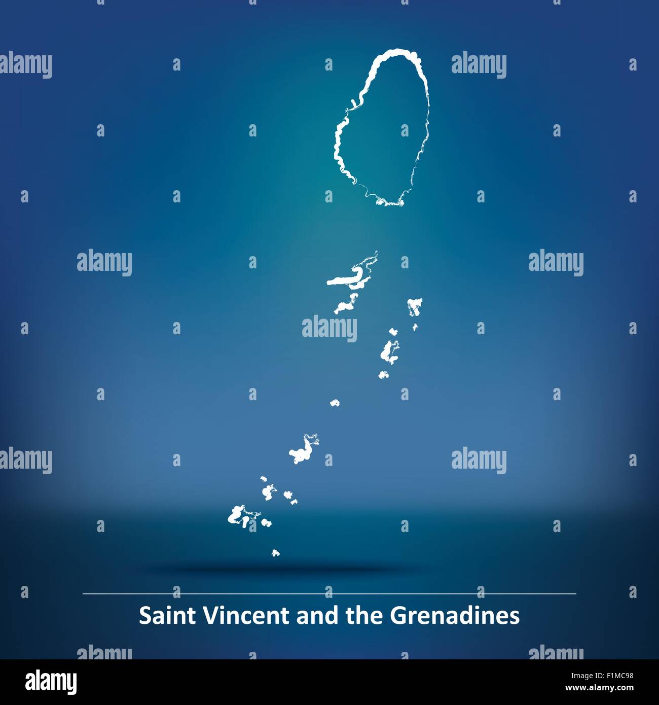 Doodle, Karte von St. Vincent und die Grenadinen - Vektor-illustration Stock Vektor