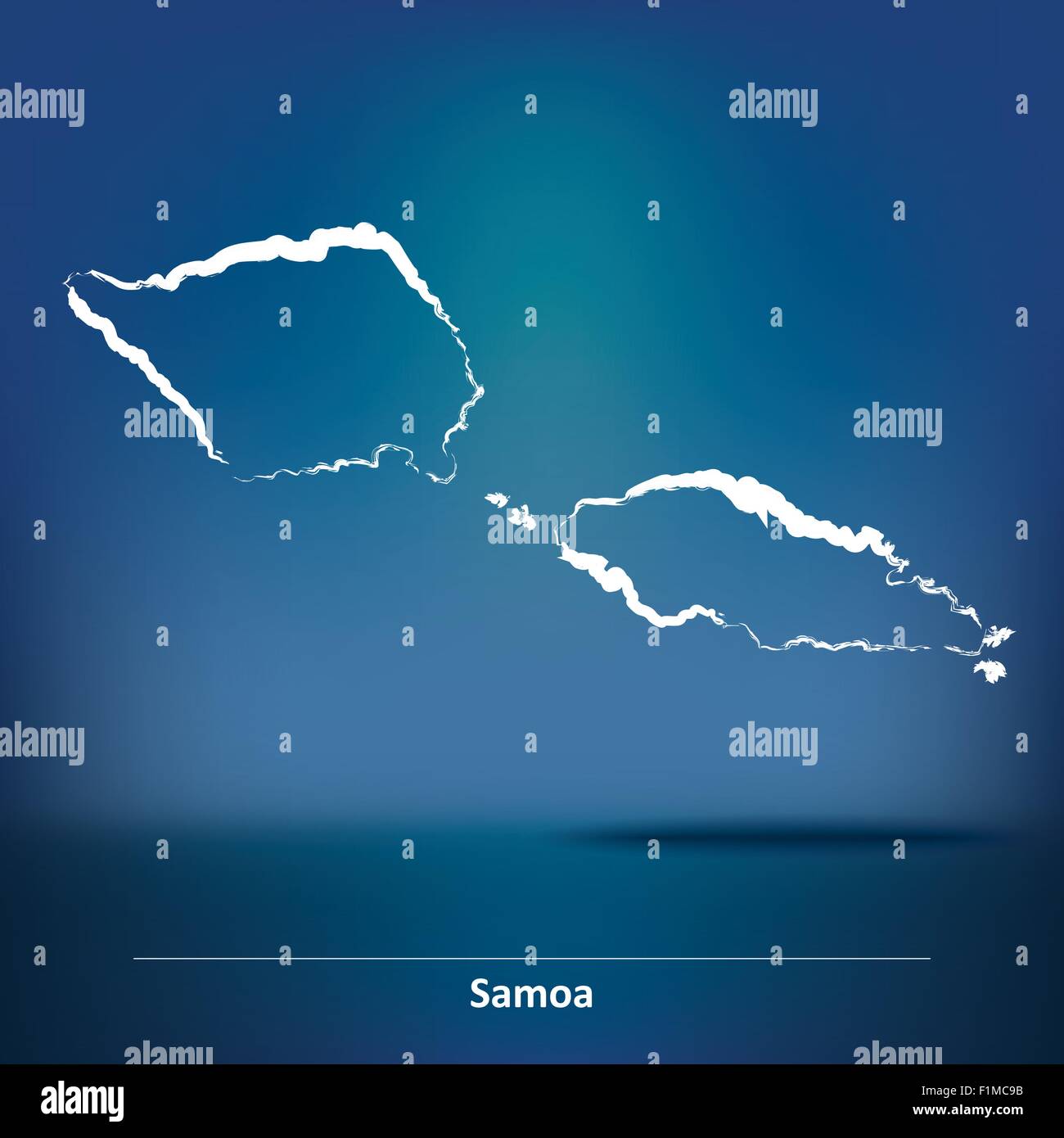 Karte von Samoa - Vektor-Illustration Doodle Stock Vektor