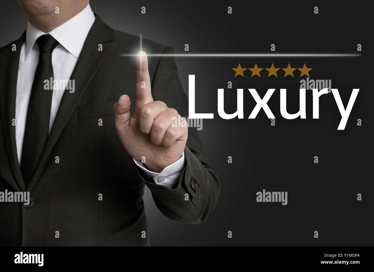 Luxus-Touchscreen gesteuert Geschäftsmann Konzept. Stockfoto