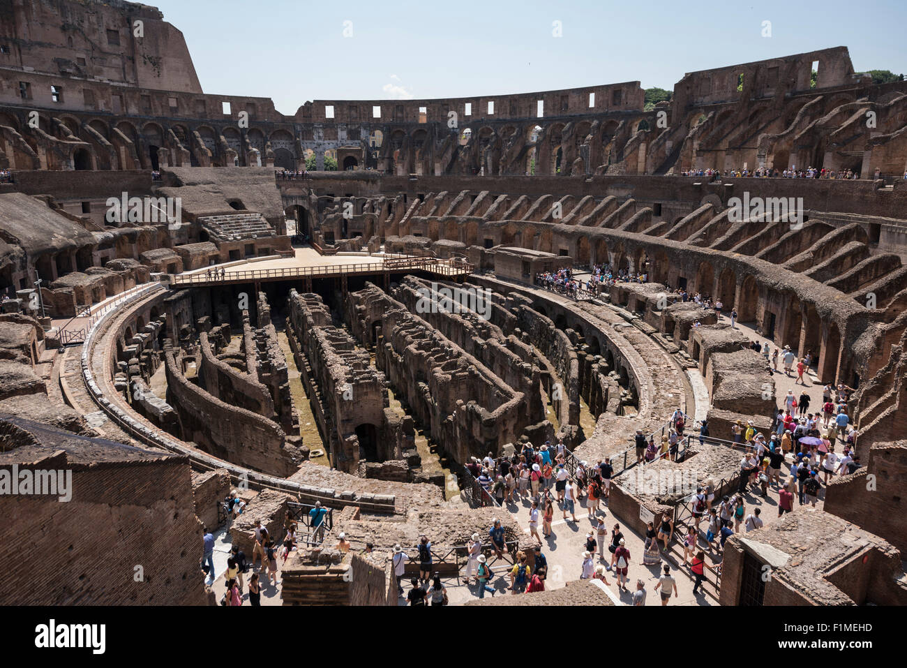 Rom. Italien. Im Inneren des römischen Kolosseums. Stockfoto