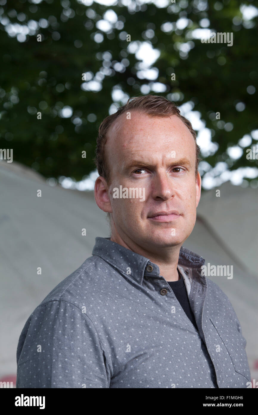 Matt Haig, britischer Schriftsteller und Journalist, an das Edinburgh International Book Festival 2015. Edinburgh, Schottland. 16. August 2015 Stockfoto