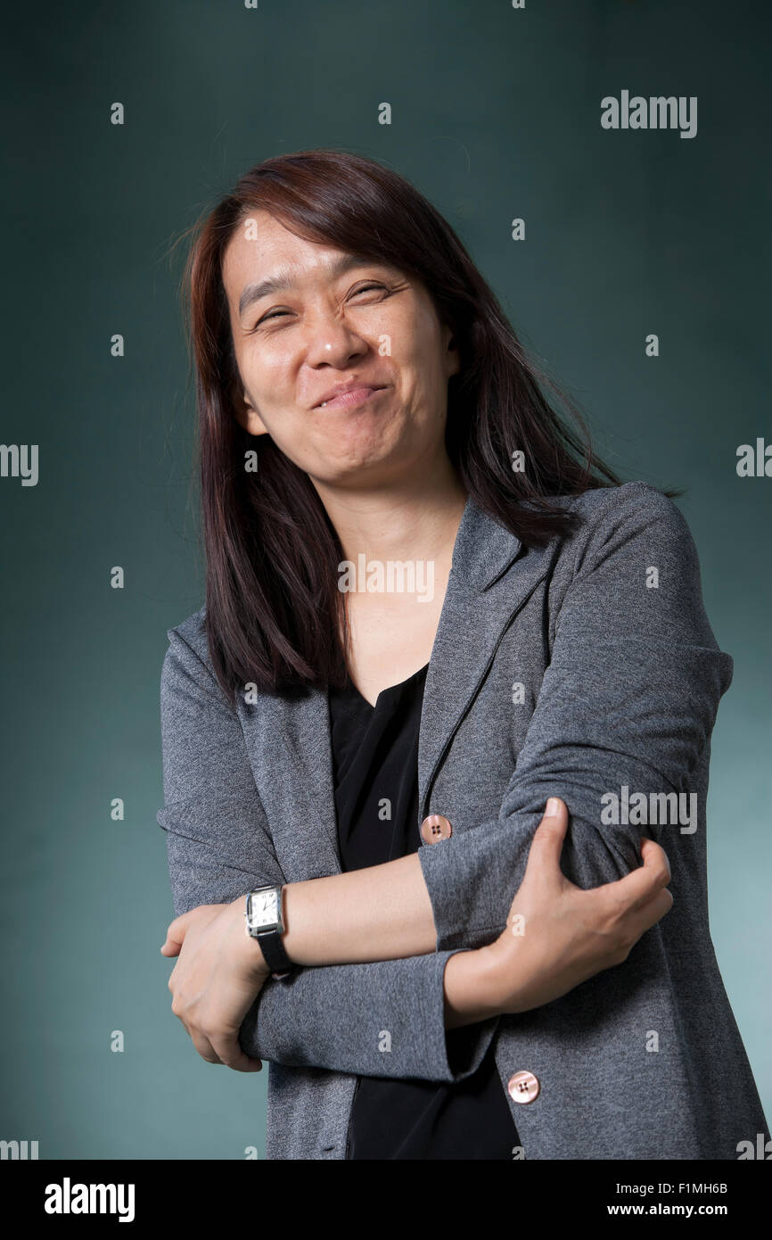 Han Kang, südkoreanischer Schriftsteller, an das Edinburgh International Book Festival 2015. Edinburgh, Schottland. 16. August 2015 Stockfoto