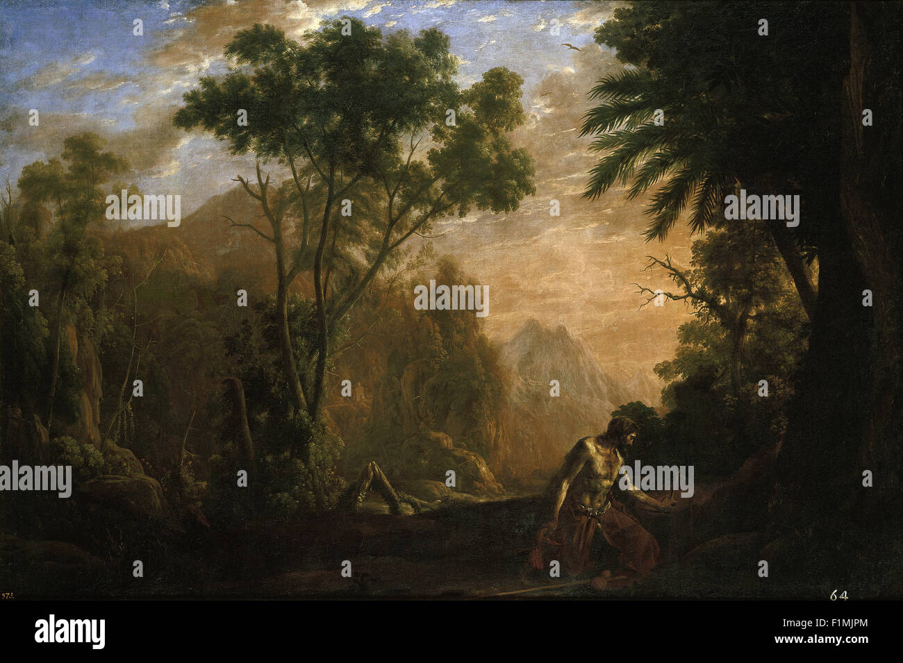 Claude Lorrain (Claude Gellée) - Landschaft mit St Onophre Stockfoto