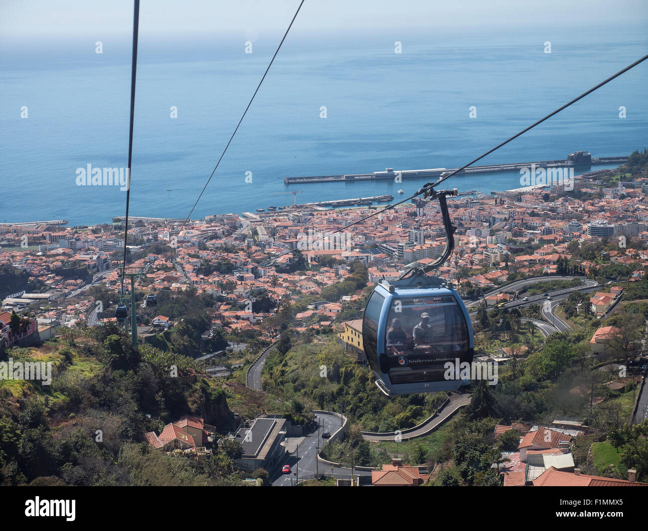 Blick von der Seilbahn entfernt, Funchal, Madeira, Portugal Stockfoto
