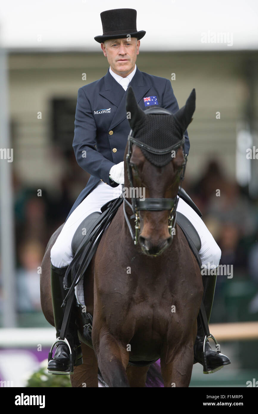 Stamford, Lincs, UK. 3. September 2015. Der Land Rover Burghley Horse Trials 2015 Andrew Hoy auf Rutherglen Kredit: Tim Scrivener/Alamy Live-Nachrichten Stockfoto