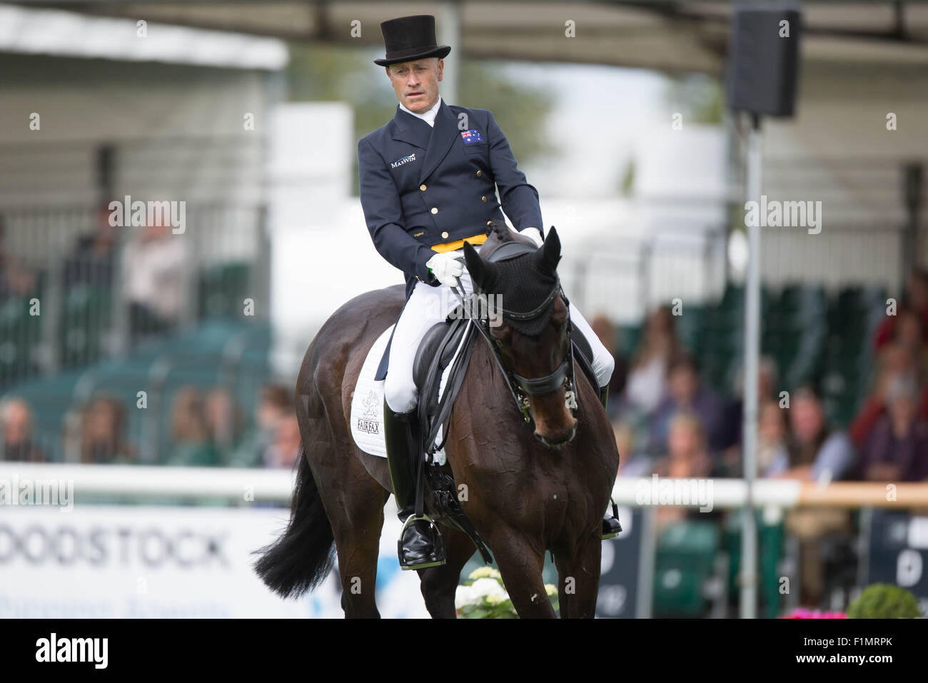 Stamford, Lincs, UK. 3. September 2015. Der Land Rover Burghley Horse Trials 2015 Andrew Hoy auf Rutherglen Kredit: Tim Scrivener/Alamy Live-Nachrichten Stockfoto
