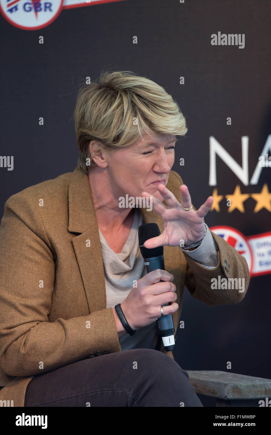 Stamford, Lincs, UK. 4. September 2015. Der Land Rover Burghley Horse Trials 2015 Clare Glatzenbildung Credit: Tim Scrivener/Alamy Live-Nachrichten Stockfoto