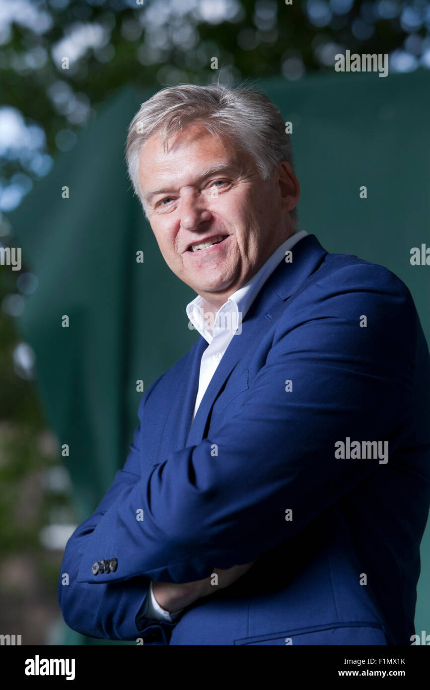 Iain Macwhirter, politischer Kommentator, Journalist und Autor, auf dem Edinburgh International Book Festival 2015. Edinburgh, Schottland. 17. August 2015 Stockfoto