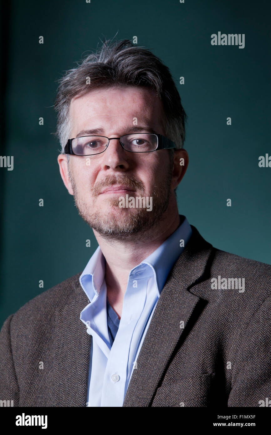 Nick Holdstock, Autor von Fiktion und non-Fiction, an das Edinburgh International Book Festival 2015. Edinburgh, Schottland. Stockfoto
