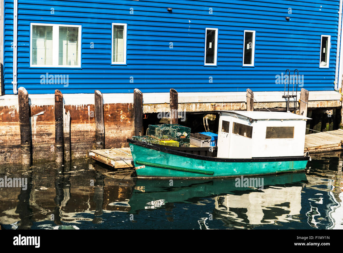 alten Docks und Boote in Portland, Maine, USA Stockfoto