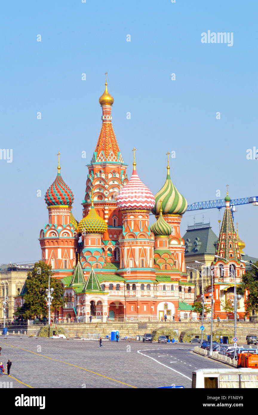 Der Kreml roten Platz in Moskau, Basilius Kathedrale Sonnenlicht Tag Russland Stockfoto