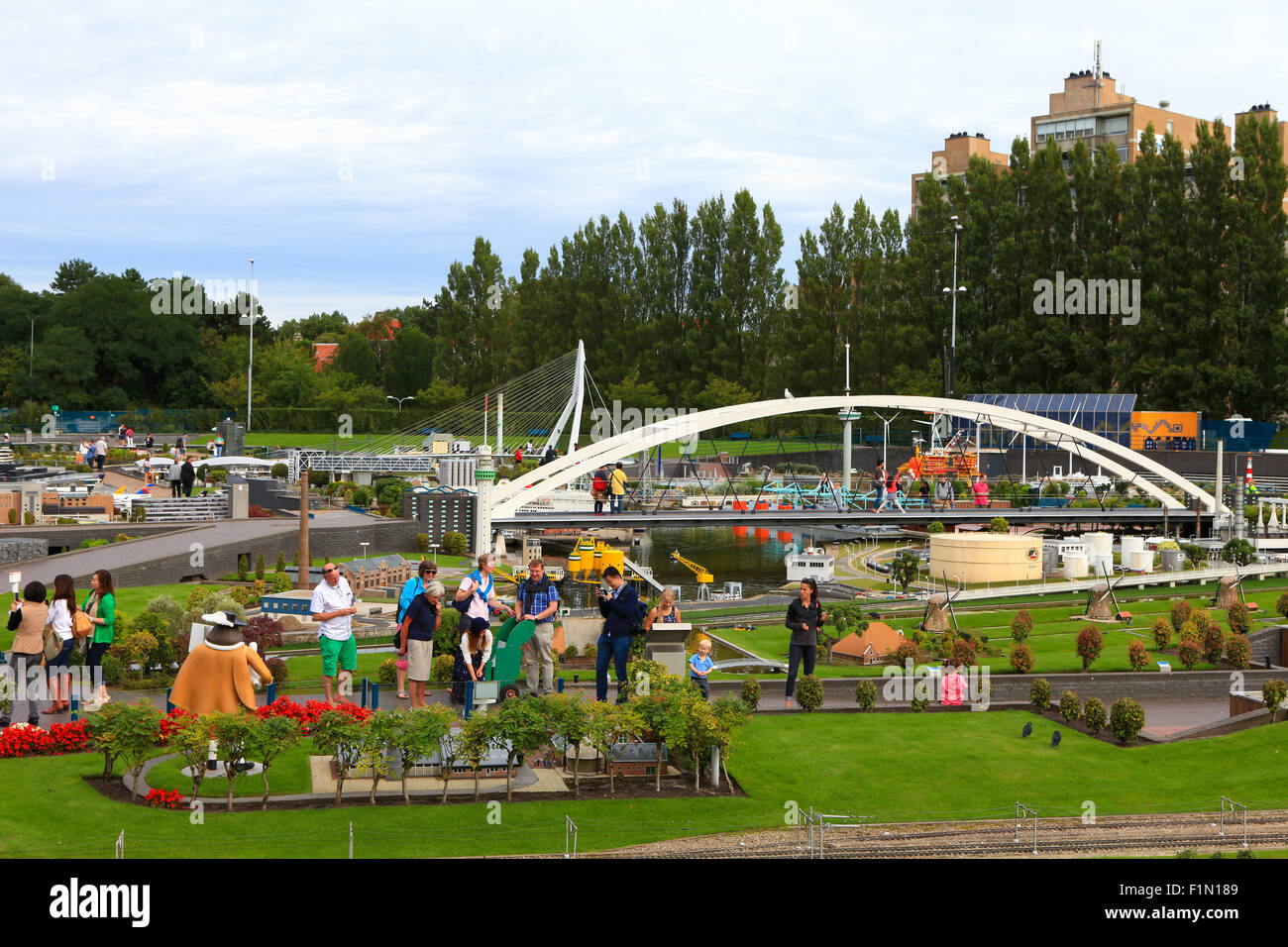 Berühmten Miniatur Park und touristische Attraktion von Madurodam, Sitz in den Haag, Heimat einer Reihe von 01:25 Skala Modell Repliken von Stockfoto