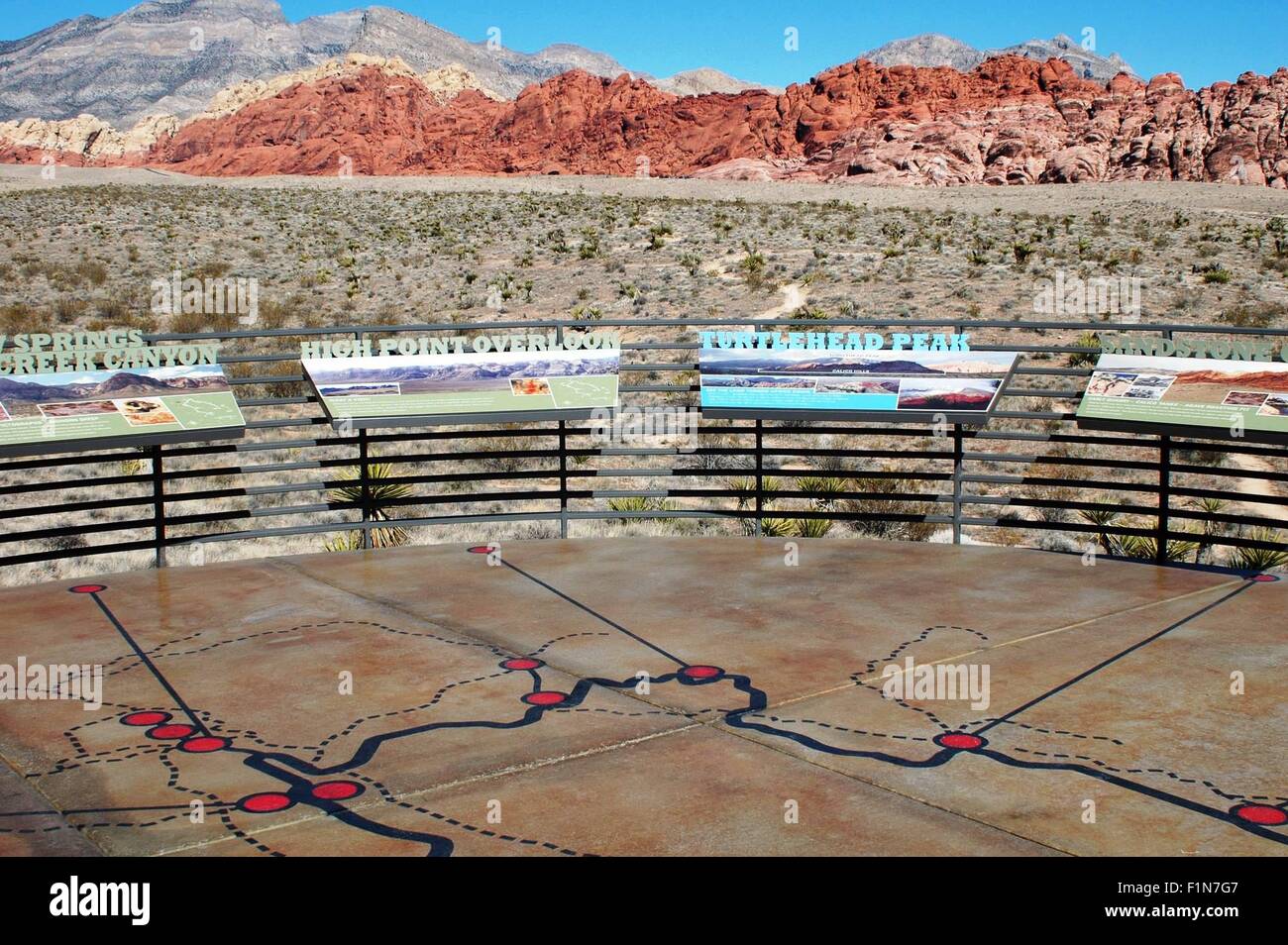 Red Rock Canyon National Conservation Area Visitor Center interpretativen Aussenanlage 2. September 2015 in der Nähe von Las Vegas, Nevada. Stockfoto