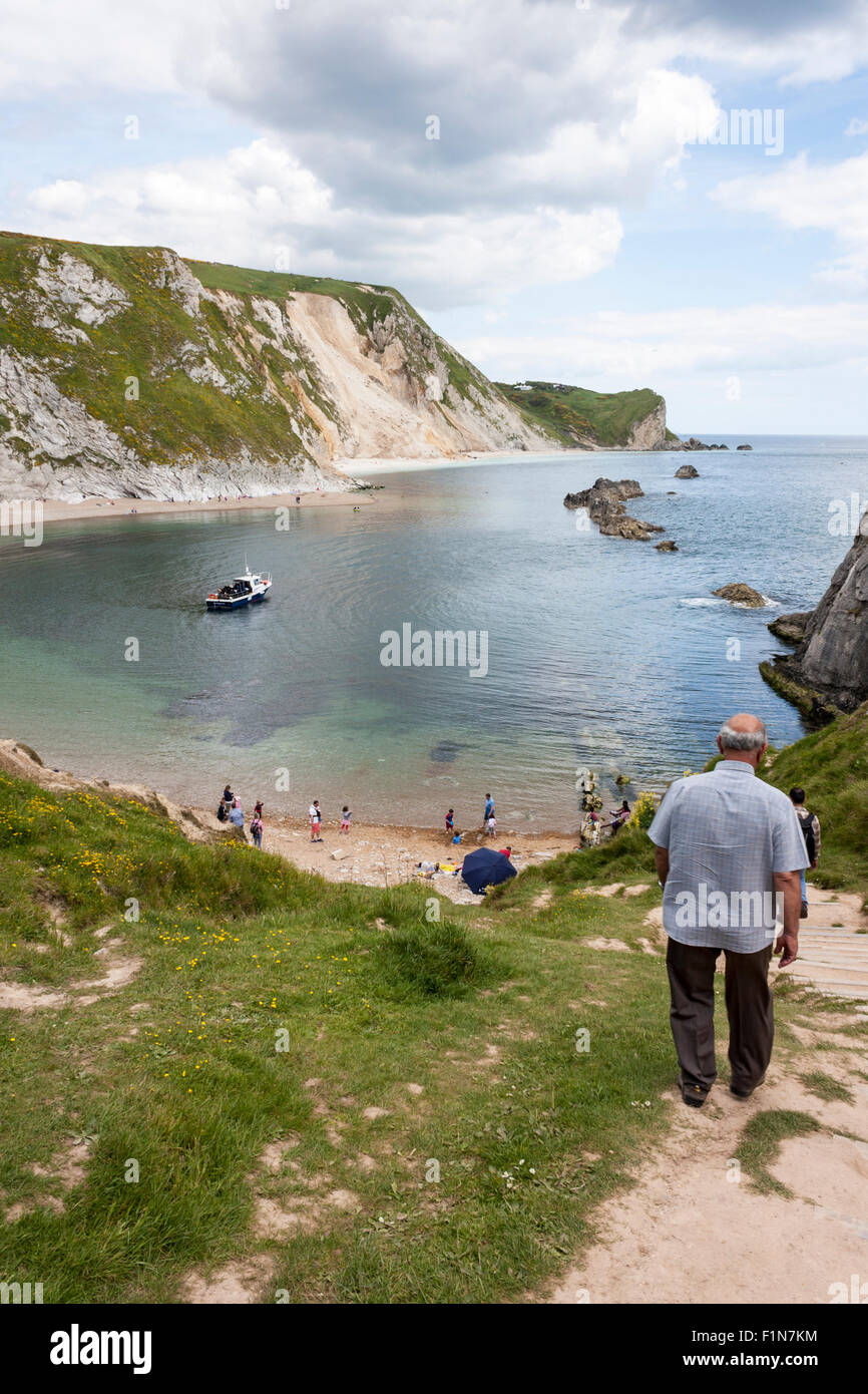 Mann o Krieg Cove und St. Oswald Bucht, Durdle Door, Dorset, England, GB, UK. Stockfoto