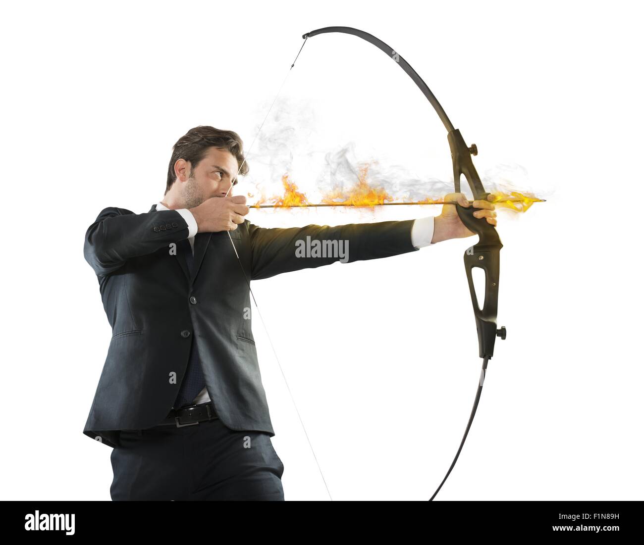 Geschäftsmann zielt Stockfoto