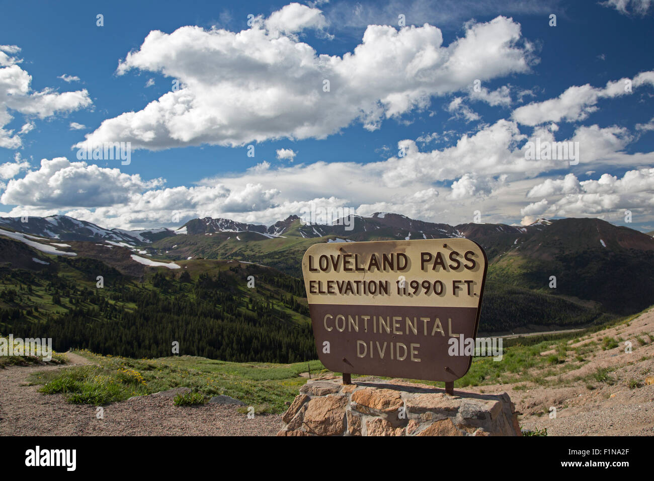 Keystone, Colorado - Loveland Pass auf die kontinentale Wasserscheide in den Rocky Mountains. Stockfoto