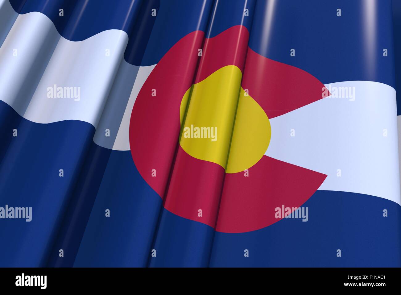 US-Bundesstaat Colorado 3D Flagge Illustration. USA-Colorado-Flagge-Grafik. Stockfoto