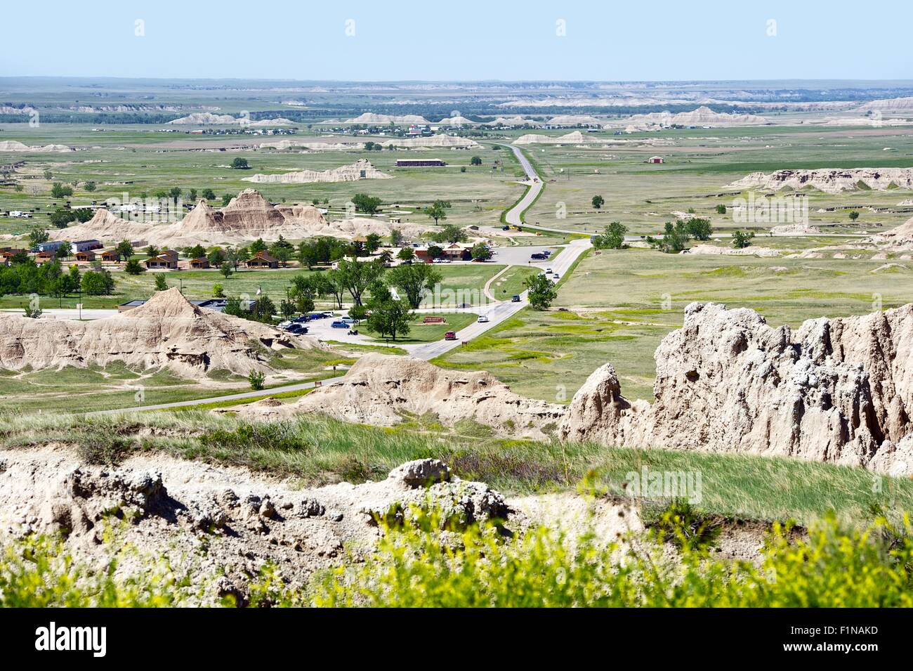 Innenraum ist eine Stadt in Jackson County, South Dakota, Vereinigte Staaten. Auf einer südlichen Grenze des Badlands National Park gelegen. Stockfoto