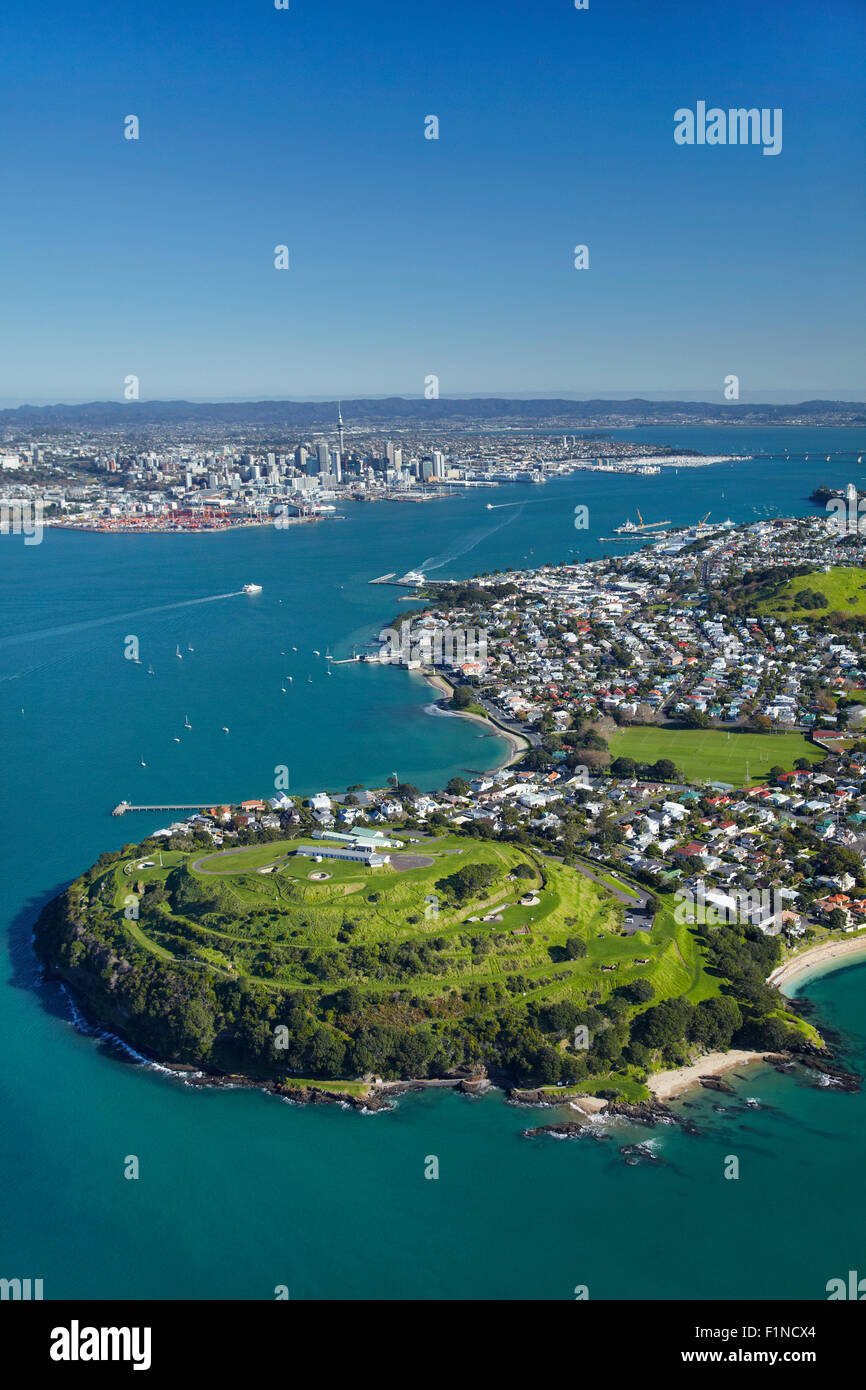 North Head, Devonport, Auckland, Nordinsel, Neuseeland - Antenne Stockfoto