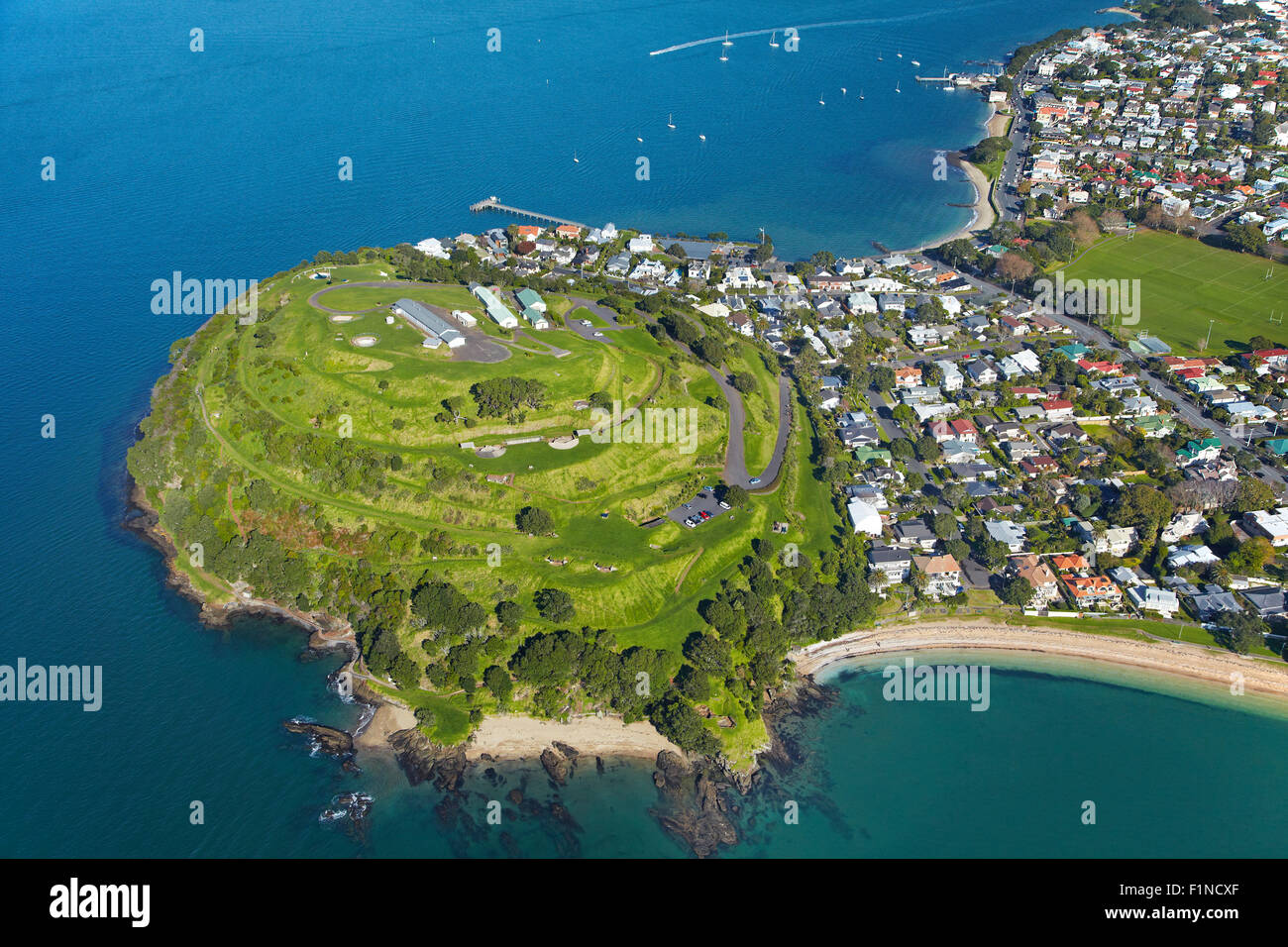 North Head, Devonport, Auckland, Nordinsel, Neuseeland - Antenne Stockfoto